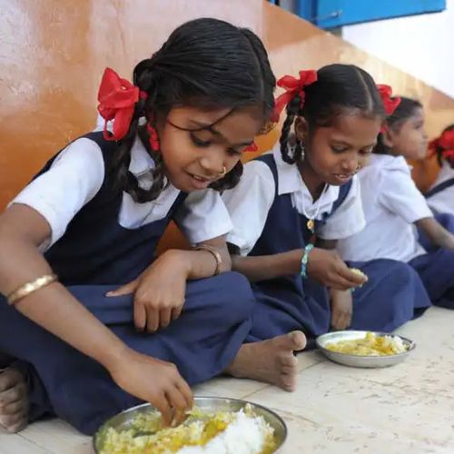 Dish, labor, society and mid day meal